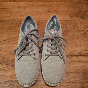 Vans Women's Grey Canvas Low Top Lace Up Sneakers Casual Comfort Shoes